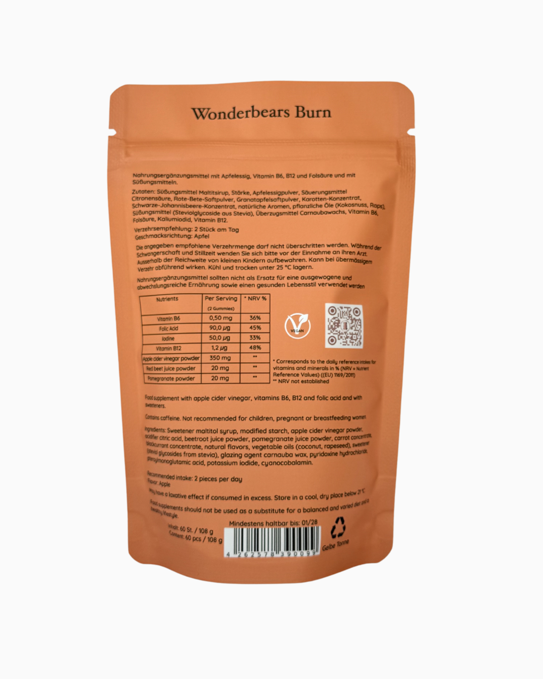 BURN - Apple Cider Vinegar Gummies - Pouch